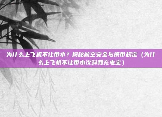 为什么上飞机不让带水?揭秘航空安全与携带规定(为什么上飞机不让带水饮料和充电宝)