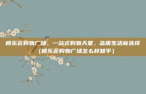 栖乐荟购物广场,一站式购物天堂,品质生活新选择(栖乐荟购物广场怎么样知乎)