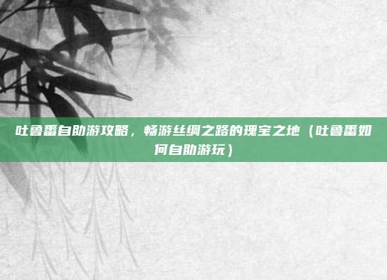 吐鲁番自助游攻略,畅游丝绸之路的瑰宝之地(吐鲁番如何自助游玩)