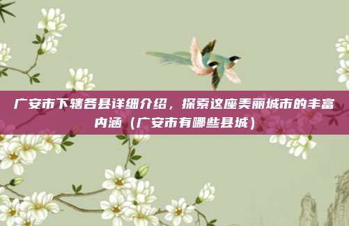 广安市下辖各县详细介绍,探索这座美丽城市的丰富内涵(广安市有哪些县城)