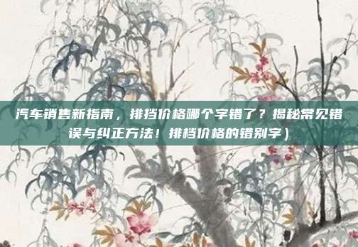 汽车销售新指南,排挡价格哪个字错了?揭秘常见错误与纠正方法!排档价格的错别字)