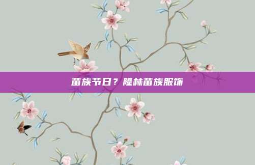 苗族节日?隆林苗族服饰