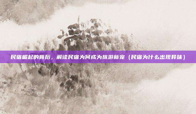 民宿崛起的背后,解读民宿为何成为旅游新宠(民宿为什么出现异味)