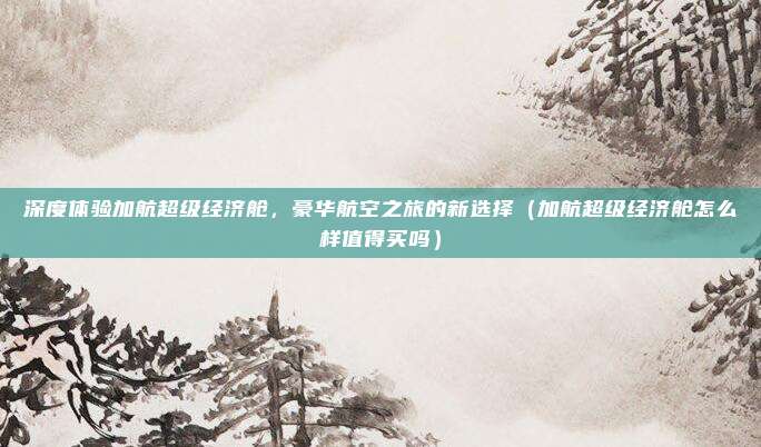 深度体验加航超级经济舱,豪华航空之旅的新选择(加航超级经济舱怎么样值得买吗)