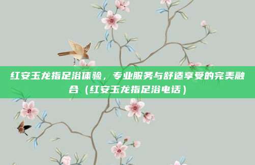 红安玉龙指足浴体验,专业服务与舒适享受的完美融合(红安玉龙指足浴电话)