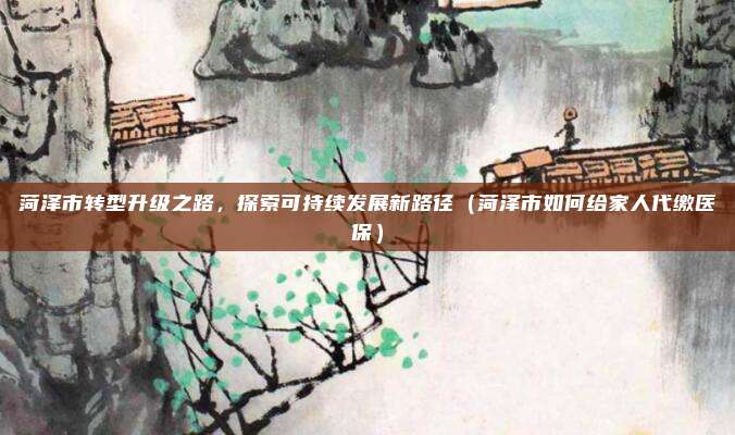 菏泽市转型升级之路,探索可持续发展新路径(菏泽市如何给家人代缴医保)