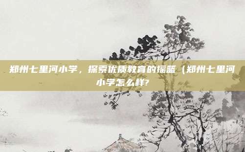 郑州七里河小学,探索优质教育的摇篮(郑州七里河小学怎么样?