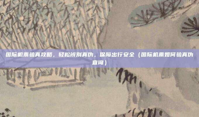 国际机票验真攻略,轻松辨别真伪,保障出行安全(国际机票如何验真伪查询)