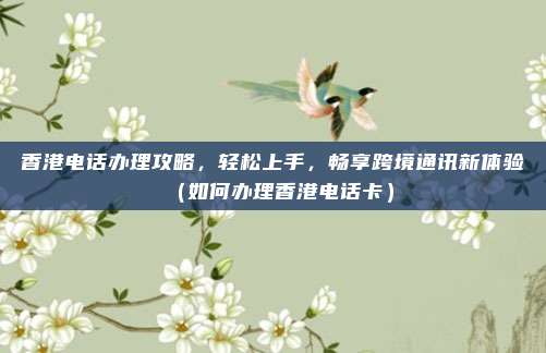香港电话办理攻略,轻松上手,畅享跨境通讯新体验(如何办理香港电话卡)
