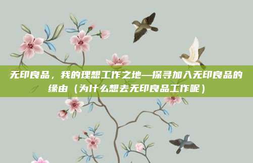无印良品,我的理想工作之地—探寻加入无印良品的缘由(为什么想去无印良品工作呢)