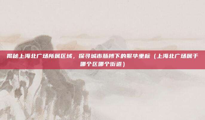 揭秘上海北广场所属区域,探寻城市脉搏下的繁华坐标(上海北广场属于哪个区哪个街道)