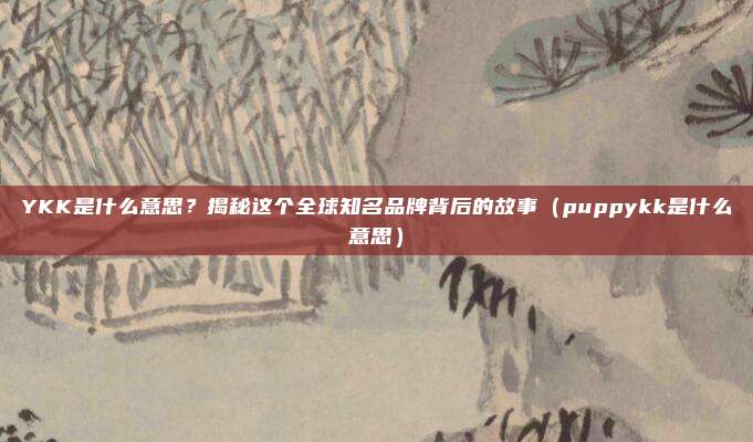 YKK是什么意思?揭秘这个全球知名品牌背后的故事(puppykk是什么意思)