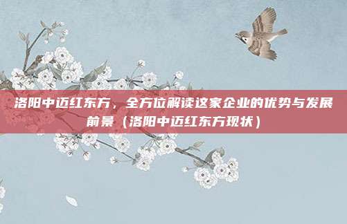 洛阳中迈红东方,全方位解读这家企业的优势与发展前景(洛阳中迈红东方现状)