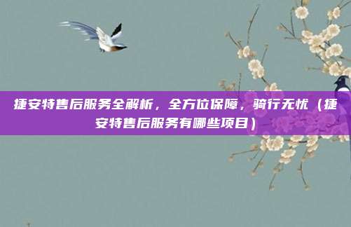 捷安特售后服务全解析,全方位保障,骑行无忧(捷安特售后服务有哪些项目)