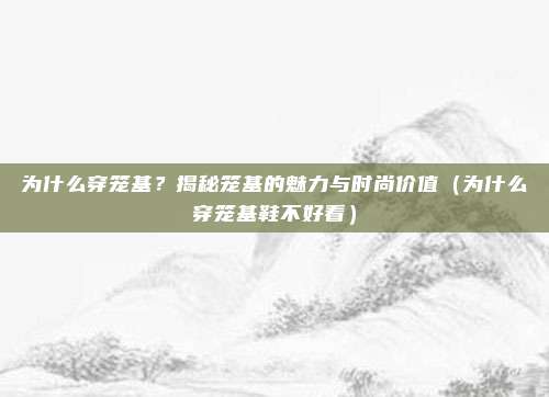为什么穿笼基?揭秘笼基的魅力与时尚价值(为什么穿笼基鞋不好看)