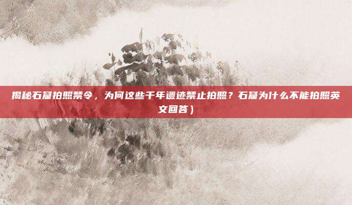揭秘石窟拍照禁令,为何这些千年遗迹禁止拍照?石窟为什么不能拍照英文回答)