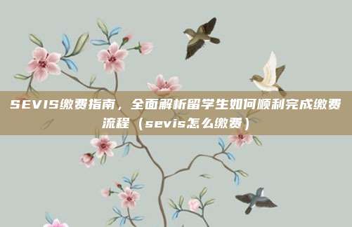 SEVIS缴费指南,全面解析留学生如何顺利完成缴费流程(sevis怎么缴费)