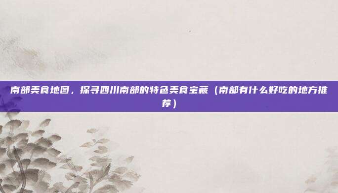 南部美食地图,探寻四川南部的特色美食宝藏(南部有什么好吃的地方推荐)