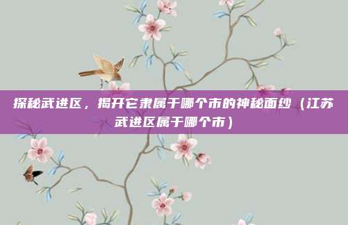 探秘武进区,揭开它隶属于哪个市的神秘面纱(江苏武进区属于哪个市)