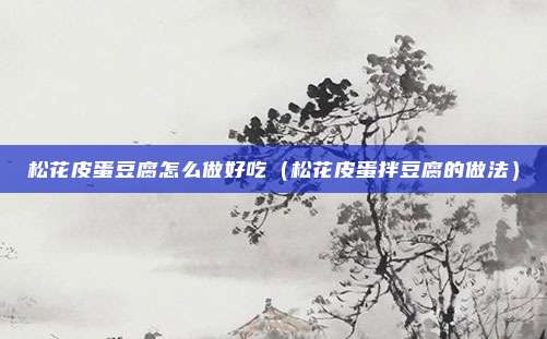 松花皮蛋豆腐怎么做好吃（松花皮蛋拌豆腐的做法）