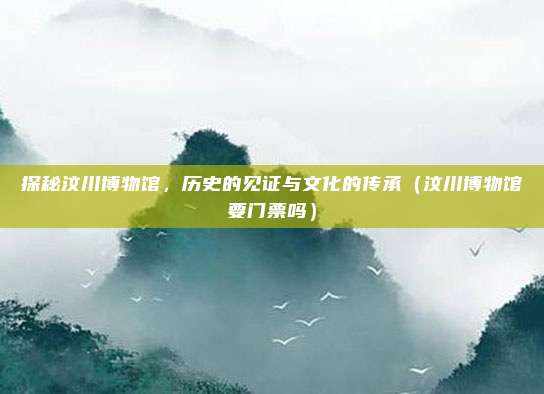 探秘汶川博物馆,历史的见证与文化的传承(汶川博物馆要门票吗)