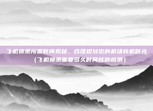 飞机换乘所需时间揭秘,合理规划您的机场转机时光(飞机换乘需要多久时间核酸检测)