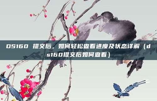 DS160 提交后,如何轻松查看进度及状态详解(ds160提交后如何查看)