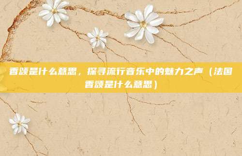 香颂是什么意思,探寻流行音乐中的魅力之声(法国香颂是什么意思)