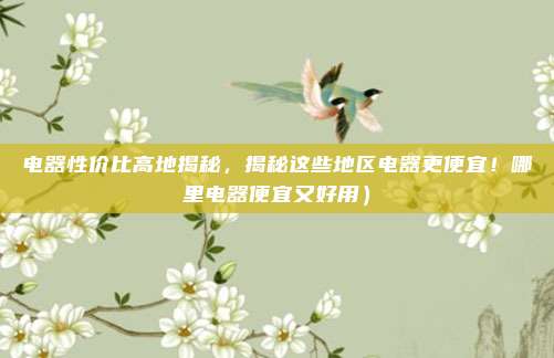 电器性价比高地揭秘,揭秘这些地区电器更便宜!哪里电器便宜又好用)