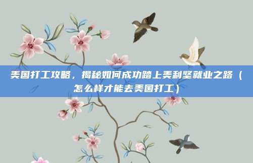 美国打工攻略,揭秘如何成功踏上美利坚就业之路(怎么样才能去美国打工)