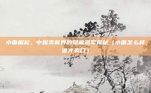 小面崛起,中国美食界的隐藏冠军揭秘(小面怎么样做才爽口)