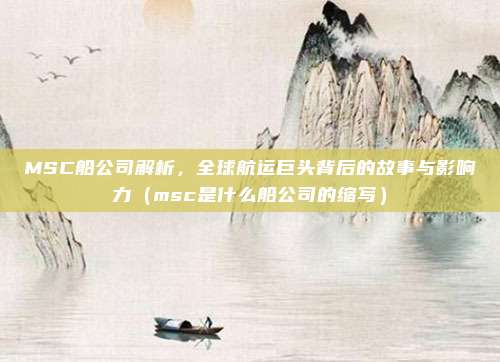 MSC船公司解析,全球航运巨头背后的故事与影响力(msc是什么船公司的缩写)