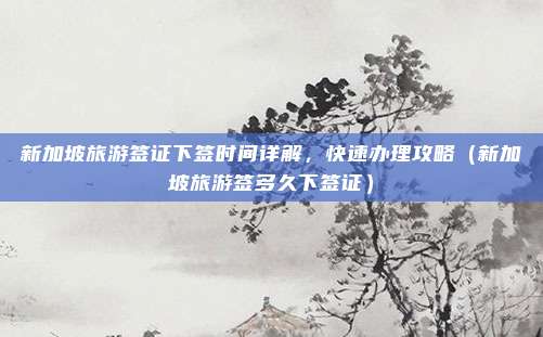 新加坡旅游签证下签时间详解,快速办理攻略(新加坡旅游签多久下签证)