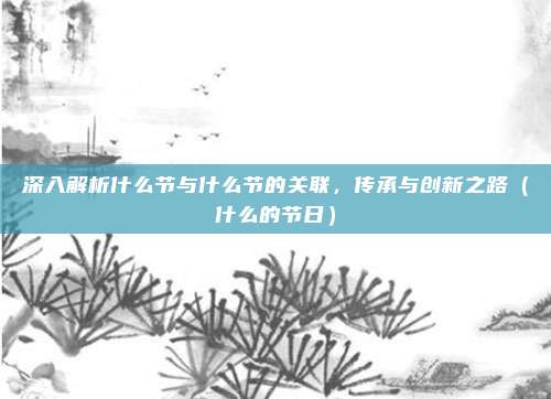 深入解析什么节与什么节的关联,传承与创新之路(什么的节日)