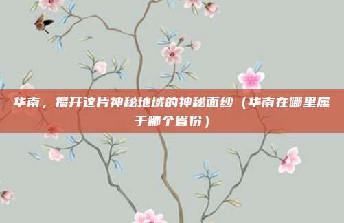 华南,揭开这片神秘地域的神秘面纱(华南在哪里属于哪个省份)