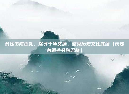 长沙书院巡礼,探寻千年文脉,感受历史文化底蕴(长沙有哪些书院名称)