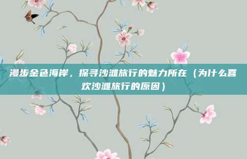 漫步金色海岸,探寻沙滩旅行的魅力所在(为什么喜欢沙滩旅行的原因)