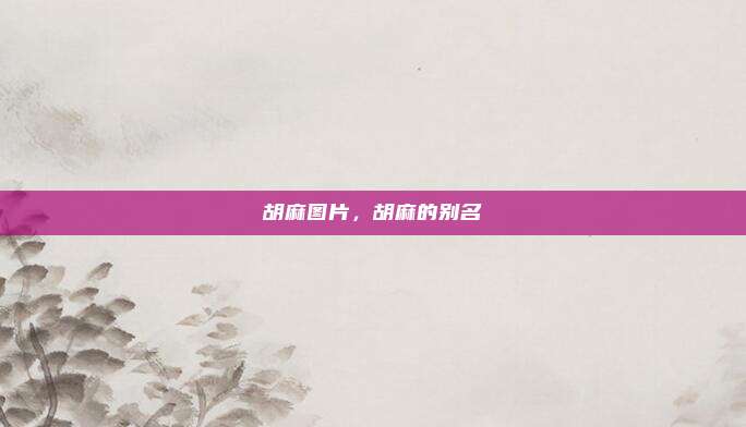 胡麻图片,胡麻的别名