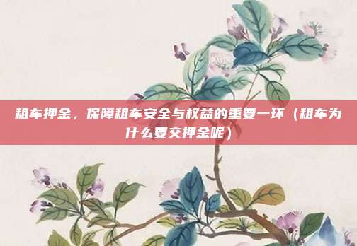 租车押金,保障租车安全与权益的重要一环(租车为什么要交押金呢)
