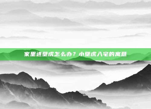 家里进壁虎怎么办？小壁虎入宅的寓意