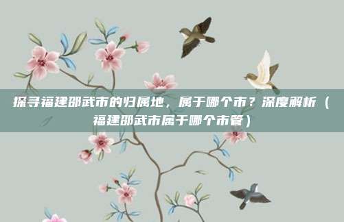 探寻福建邵武市的归属地,属于哪个市?深度解析(福建邵武市属于哪个市管)