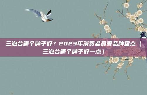 三泡台哪个牌子好?2023年消费者最爱品牌盘点(三泡台哪个牌子好一点)