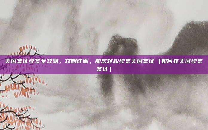 美国签证续签全攻略,攻略详解,助您轻松续签美国签证(如何在美国续签签证)