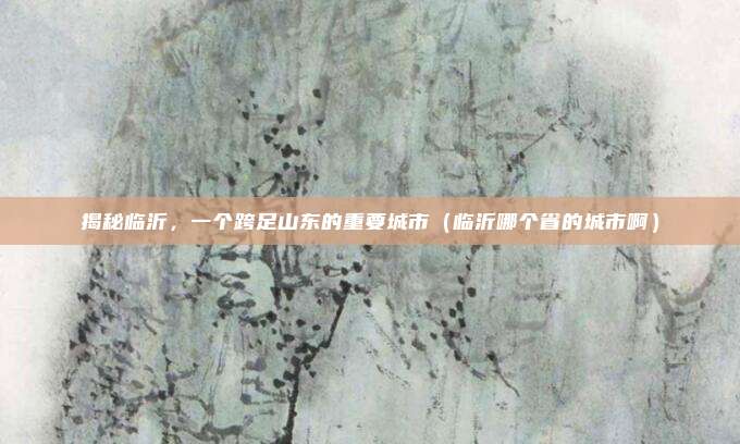 揭秘临沂,一个跨足山东的重要城市(临沂哪个省的城市啊)