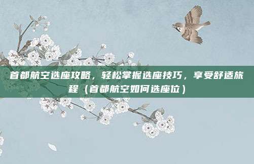 首都航空选座攻略,轻松掌握选座技巧,享受舒适旅程(首都航空如何选座位)
