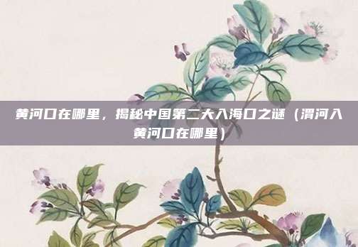 黄河口在哪里,揭秘中国第二大入海口之谜(渭河入黄河口在哪里)