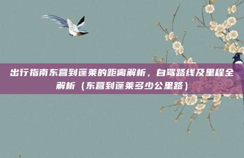 出行指南东营到蓬莱的距离解析,自驾路线及里程全解析(东营到蓬莱多少公里路)