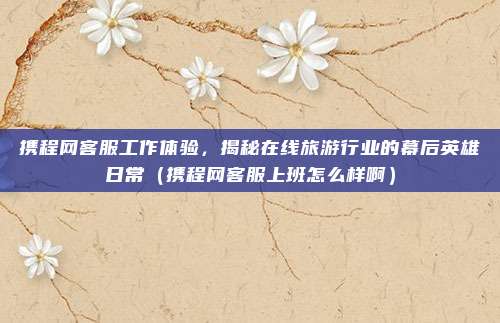 携程网客服工作体验，揭秘在线旅游行业的幕后英雄日常（携程网客服上班怎么样啊）