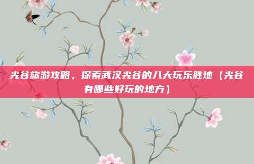 光谷旅游攻略,探索武汉光谷的八大玩乐胜地(光谷有哪些好玩的地方)