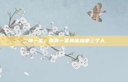 二弹一星，两弹一星具体指哪三个人